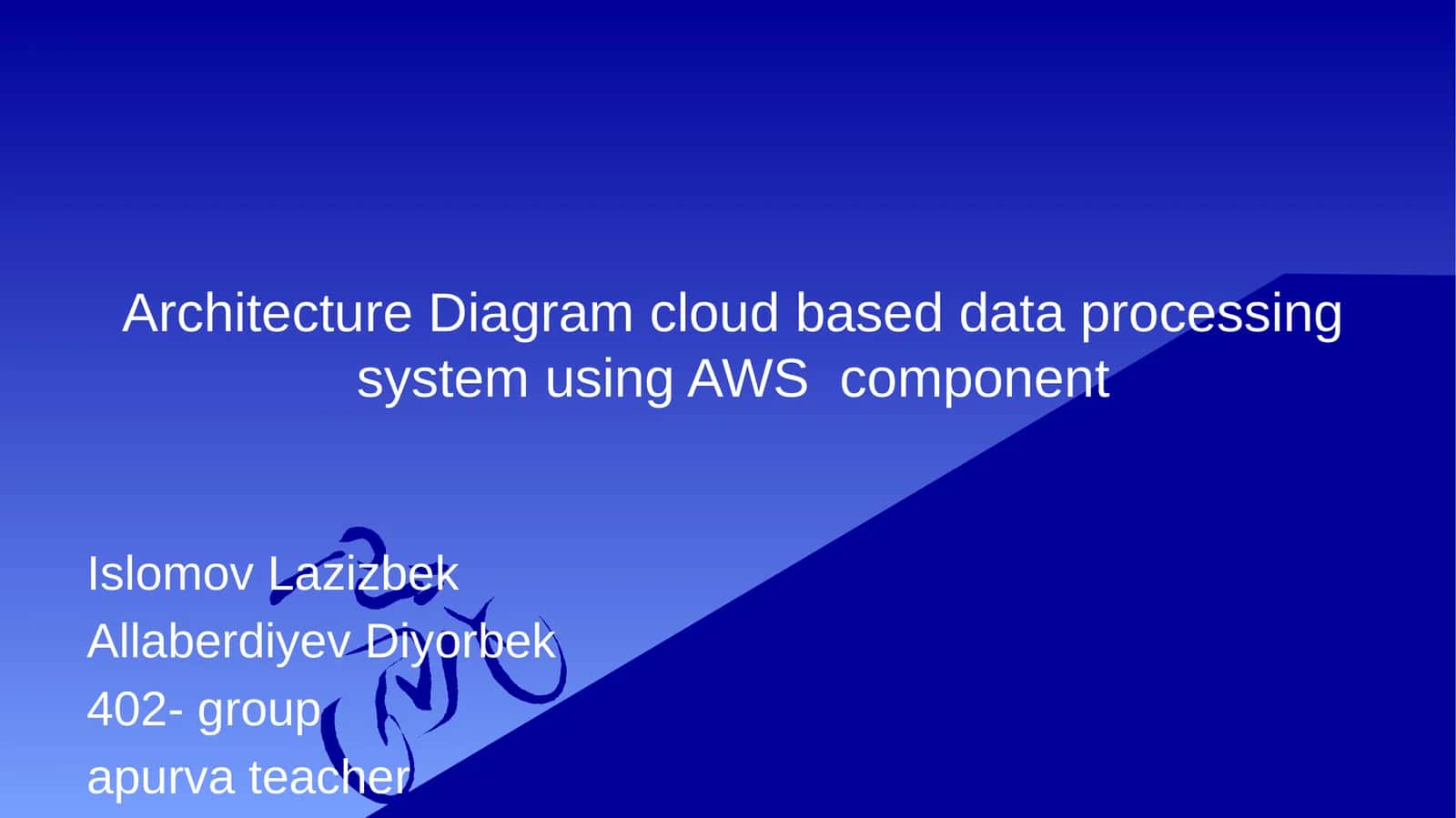 Architecture Diagram cloud based data processing system using AWS component 1