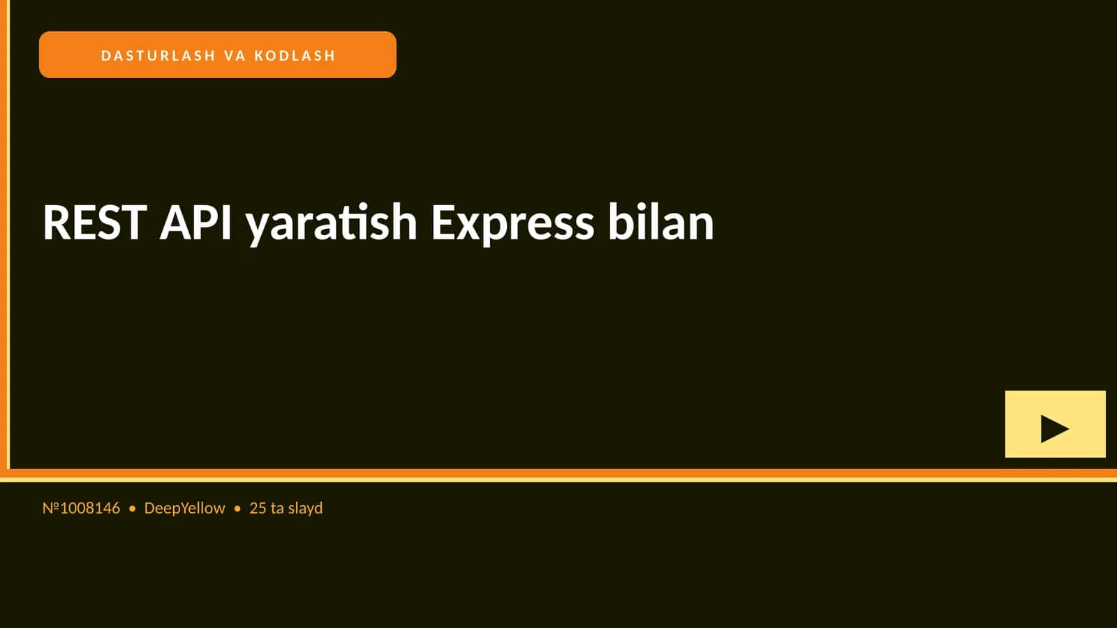 REST API yaratish Express bilan 1