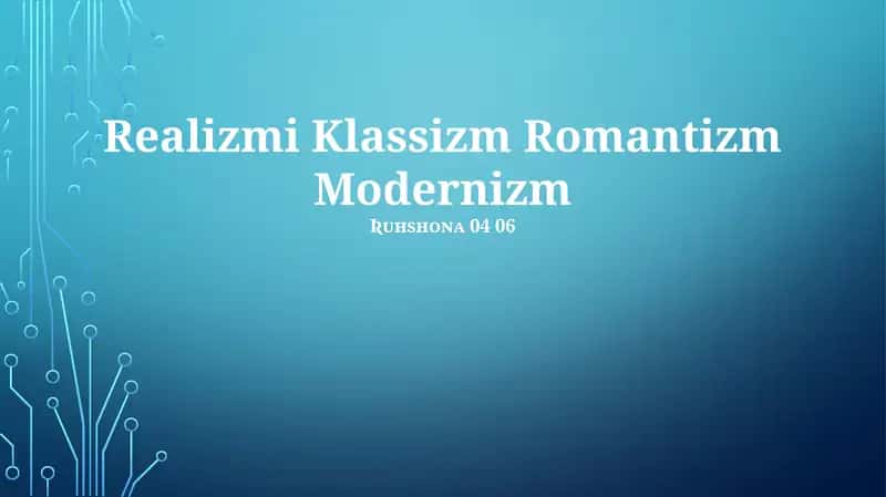 Realizm Klassizm Romantizm Modernizm 1