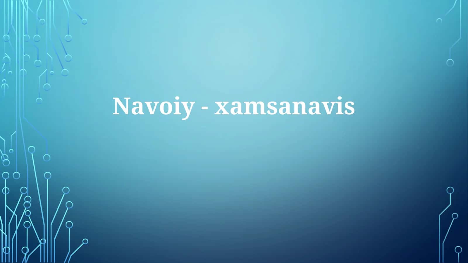 Navoiy-xamsanavis 1