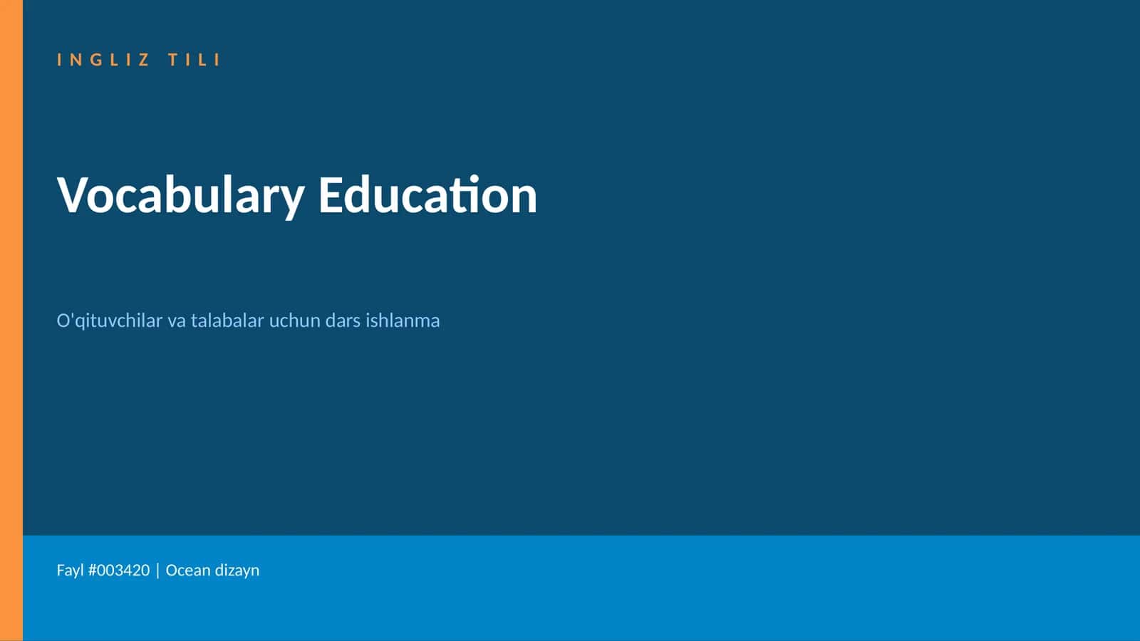 Vocabulary Education 1