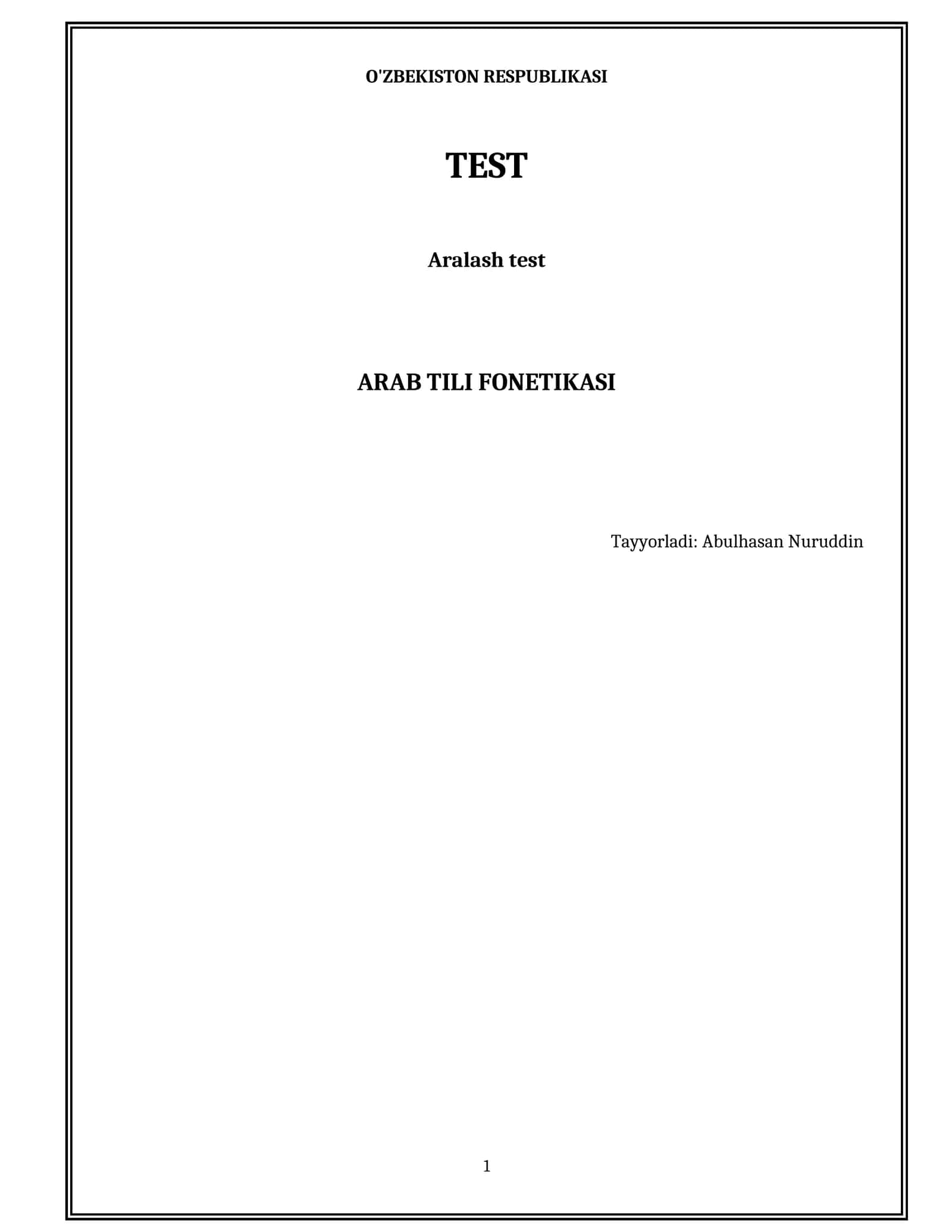 Arab tili fonetikasi 1