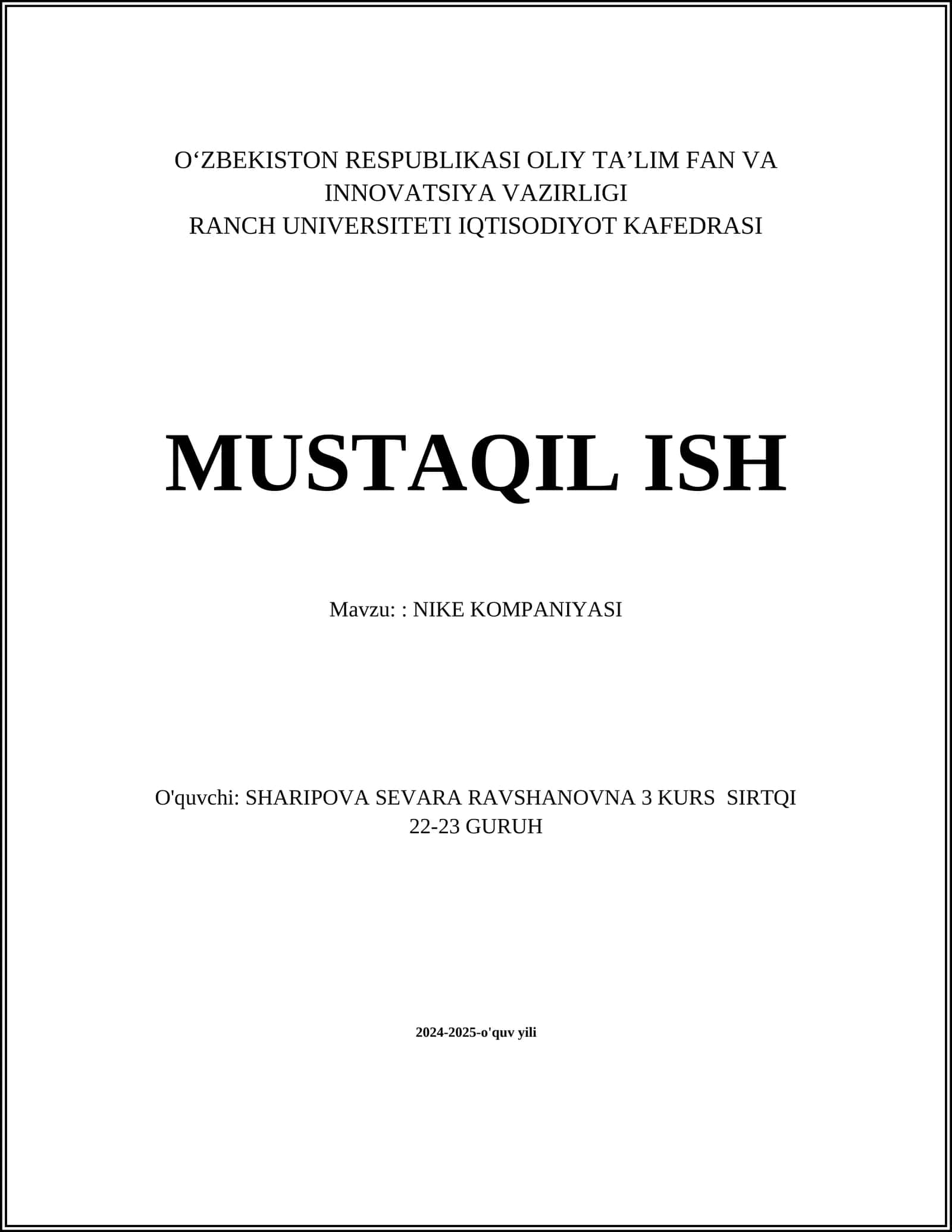 NIKE KOMPANIYASI 1