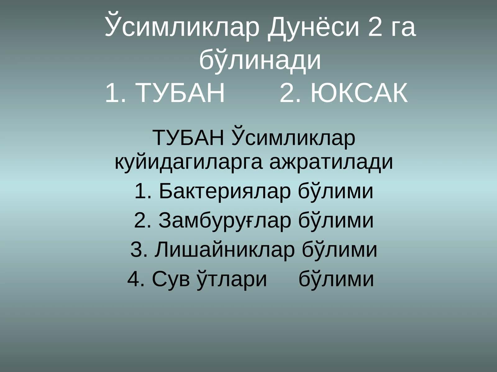Ўсимликлар Дунёси 1