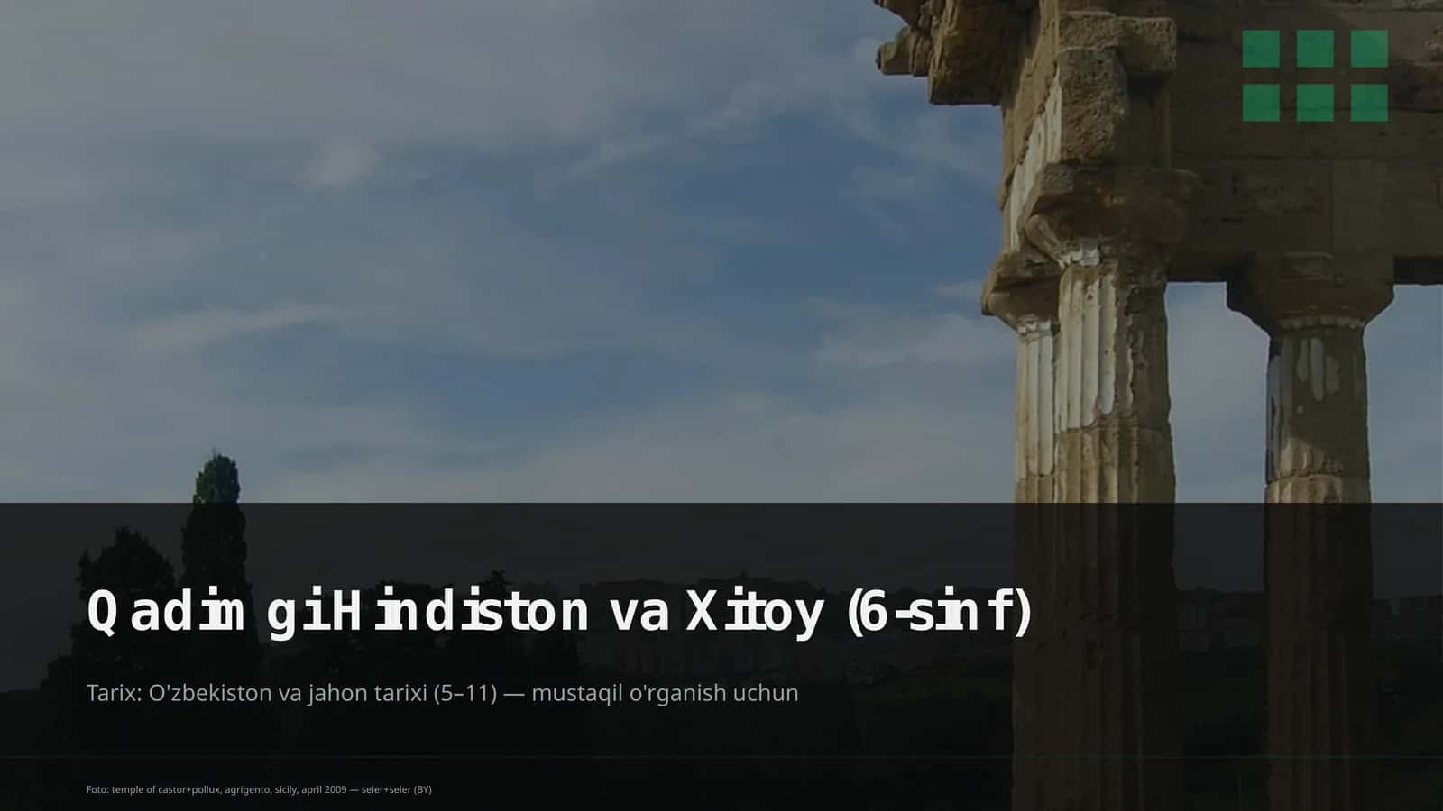 Qadimgi Hindiston va Xitoy (6-sinf) 1