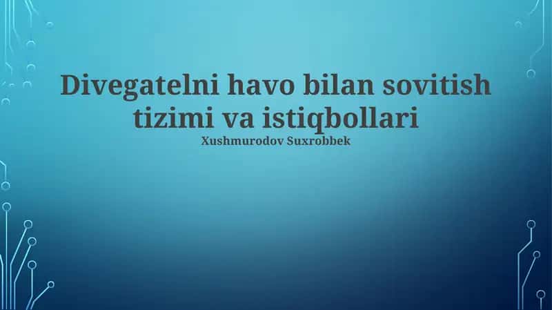 Siqilgan Havo Sovutish Tizimi 1