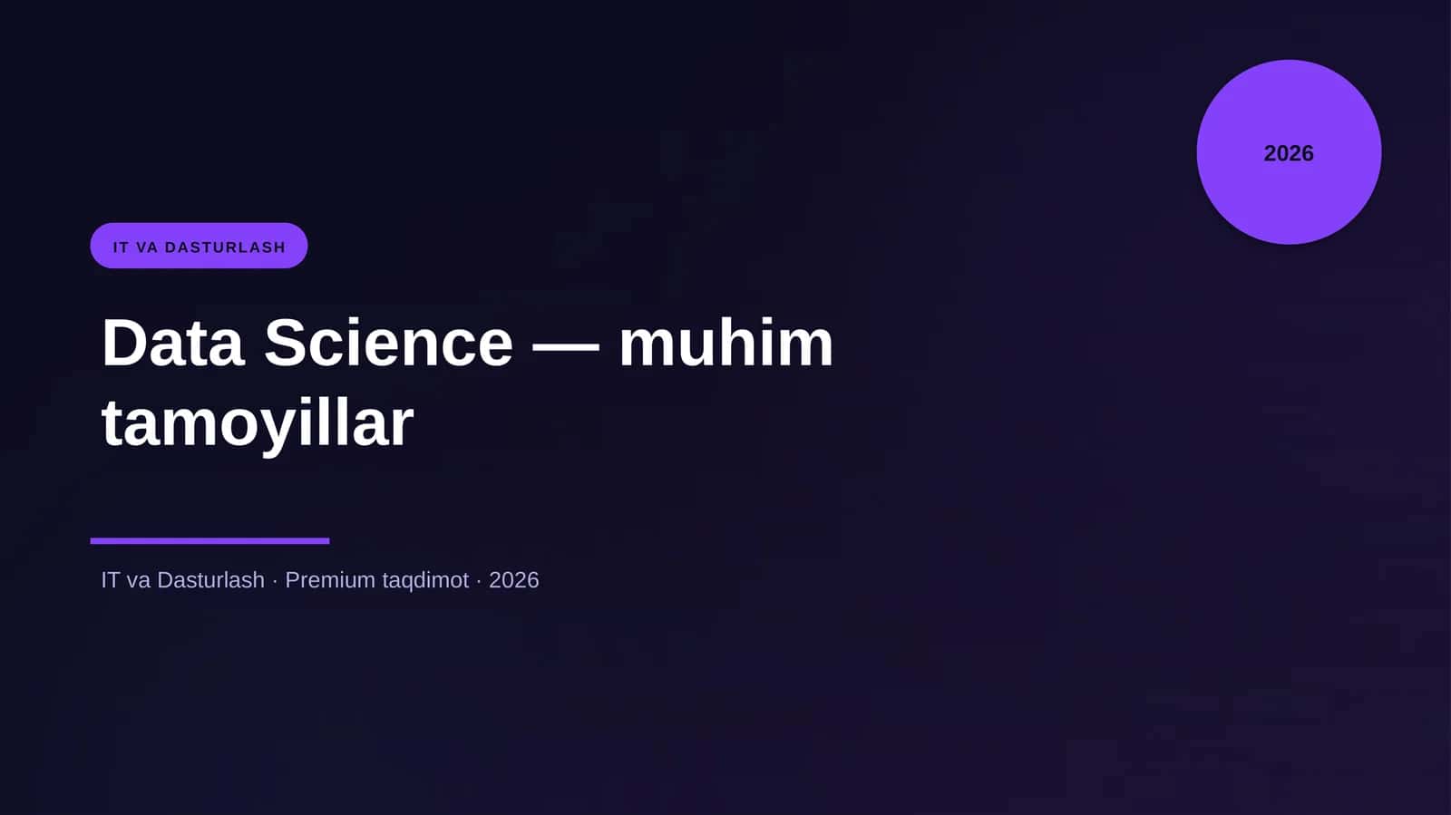 Data Science — muhim tamoyillar 1