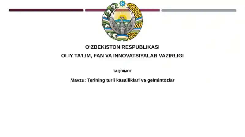 Teri kasalliklari va gelmintozlar