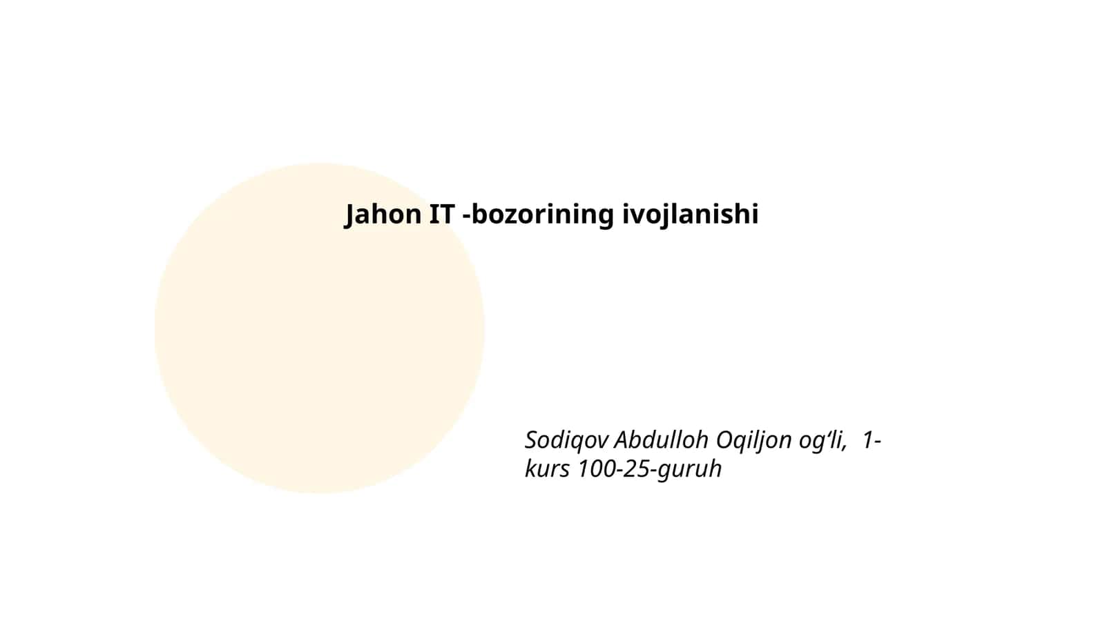 Jahon IT -bozorining ivojlanishi 1