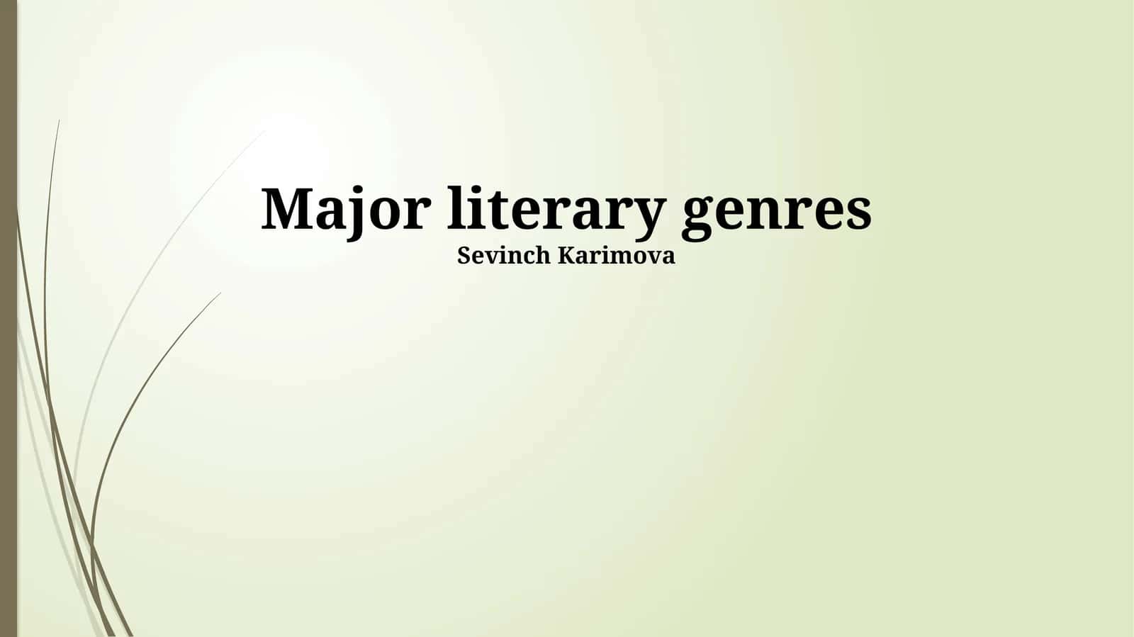 Major literary genres 1