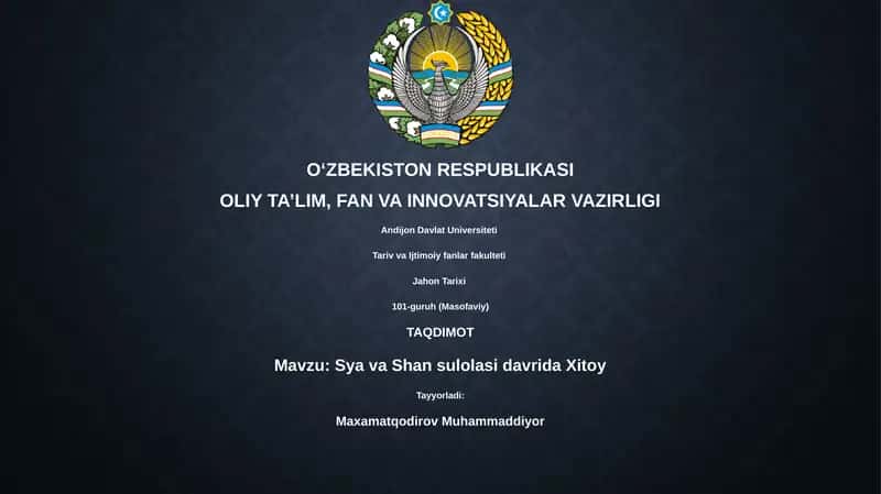 Xia va Shang sulolasi davrida Xitoy 1