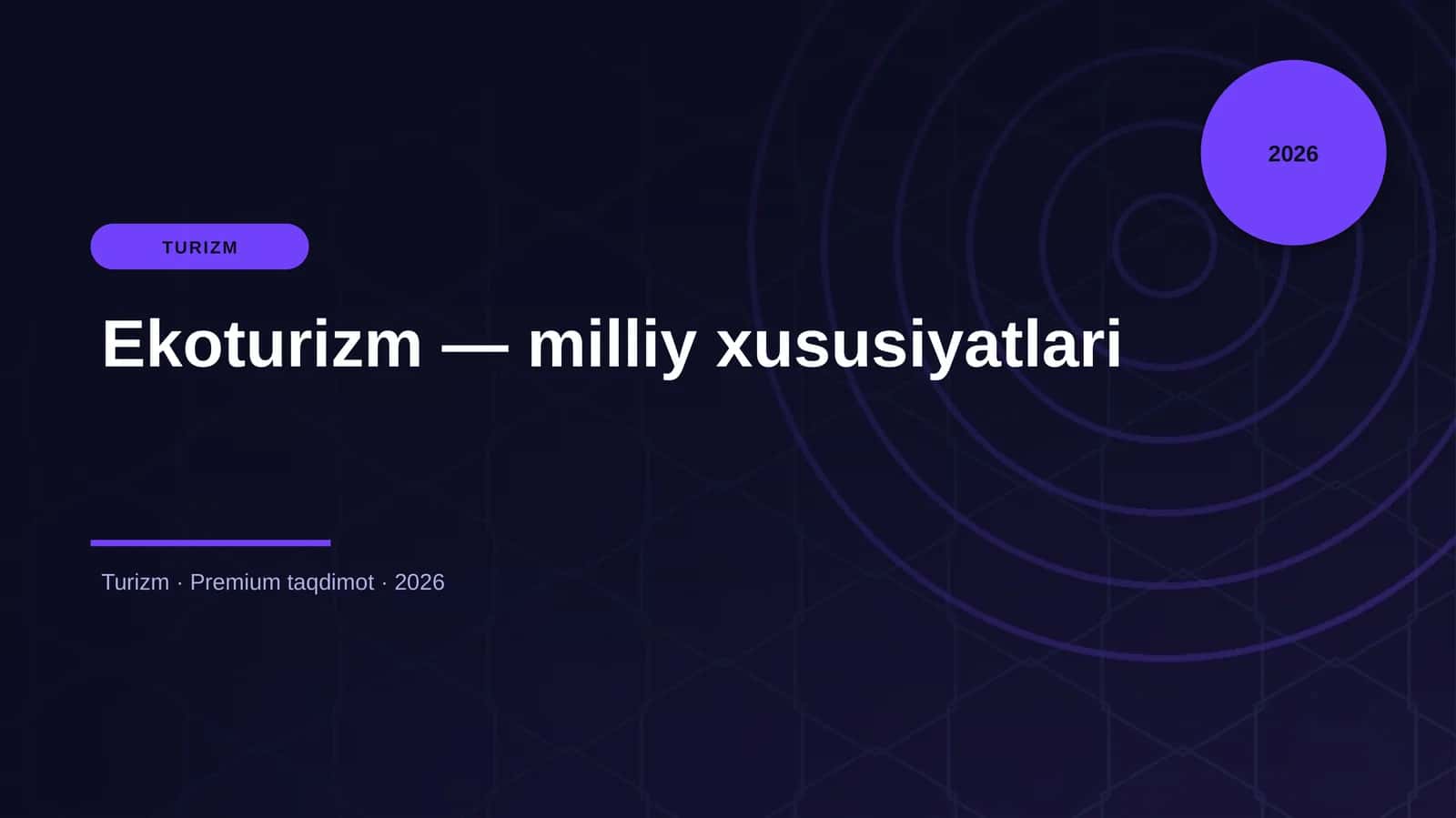 Ekoturizm — milliy xususiyatlari 1