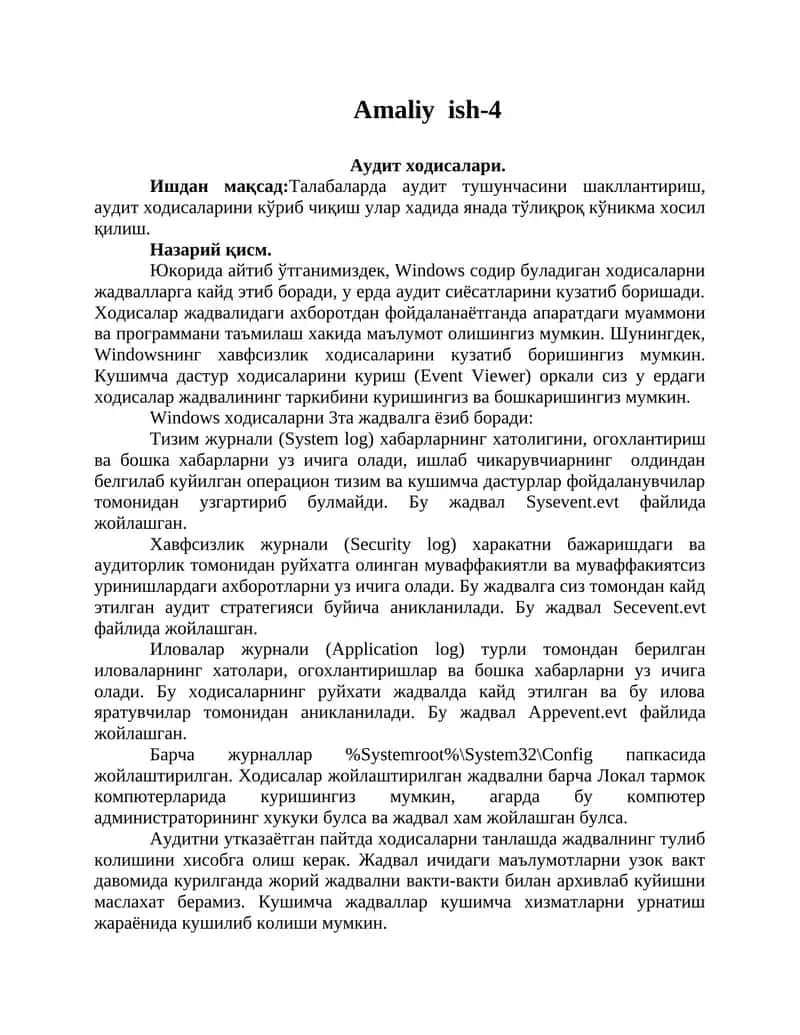 Аудит ходисалари 1