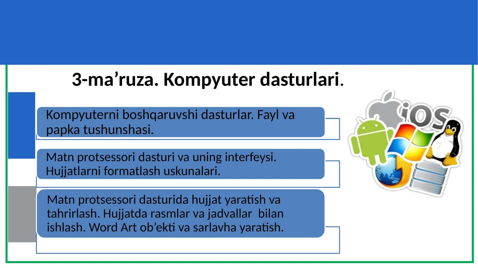 3-ma’ruza.Kompyuterdasturlari 1