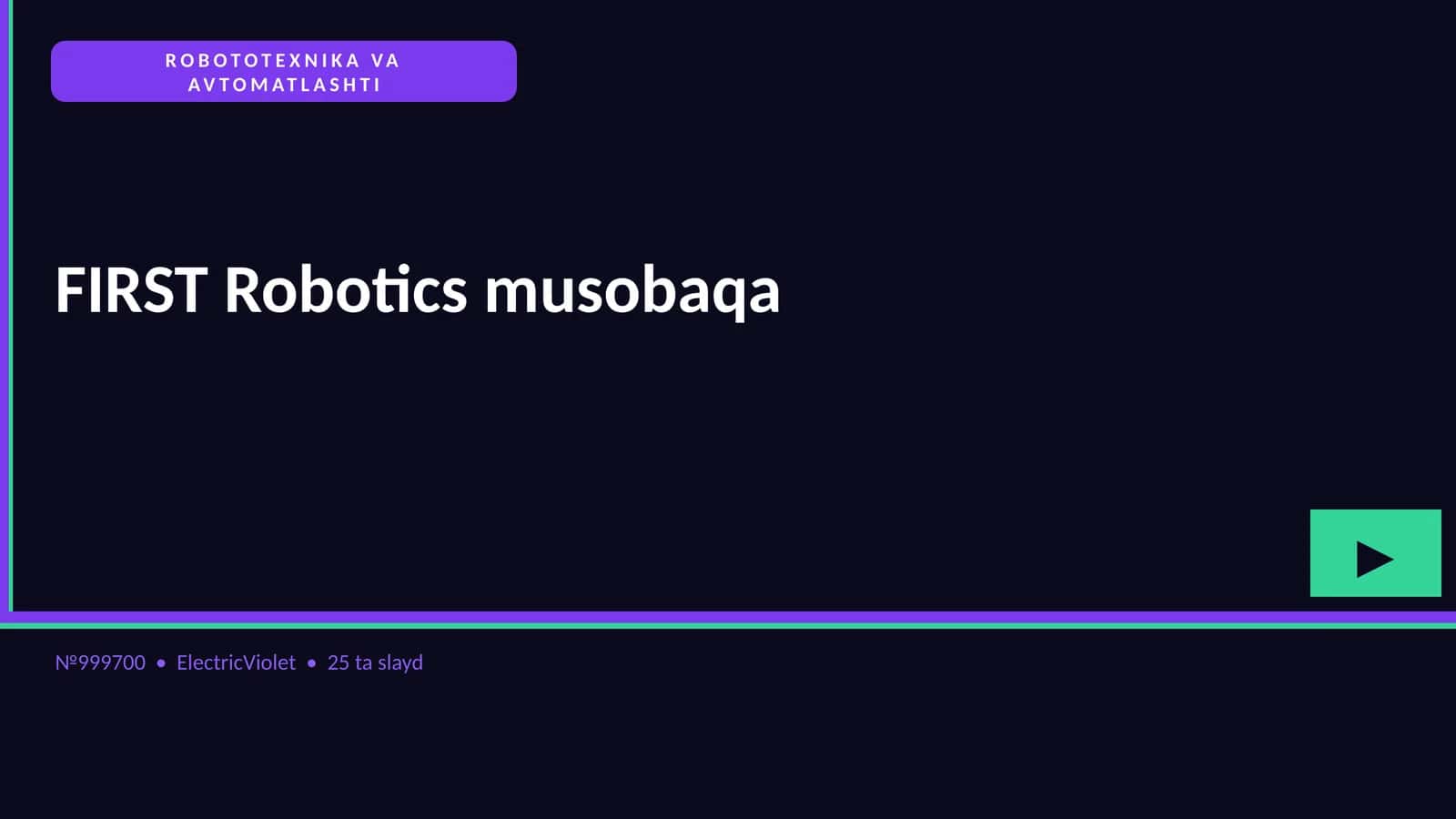 FIRST Robotics musobaqa 1