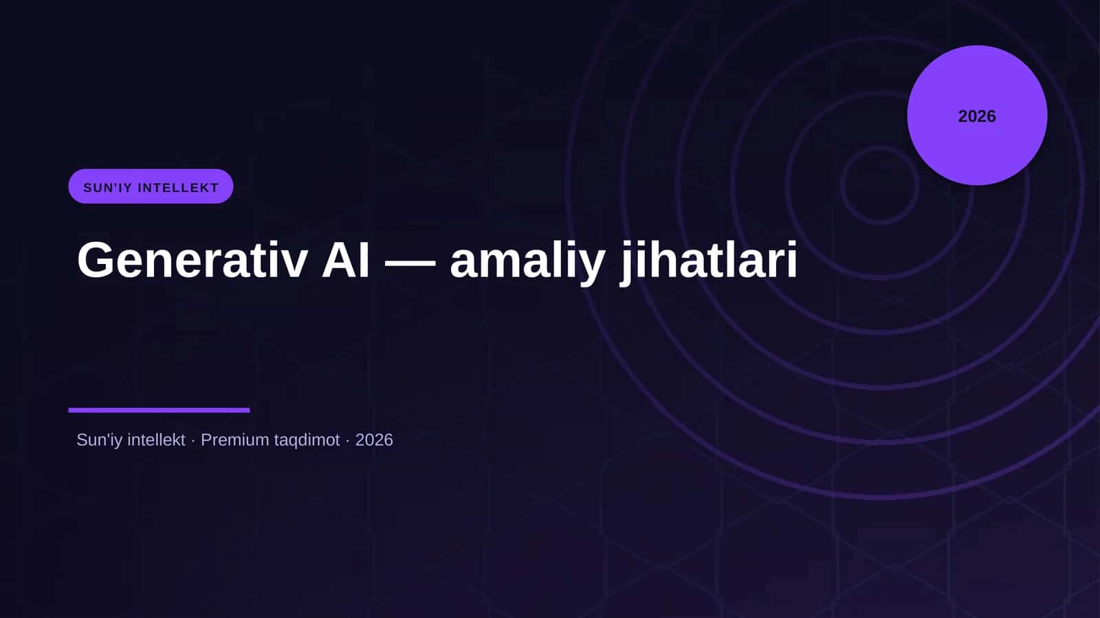 Generativ AI — amaliy jihatlari 1