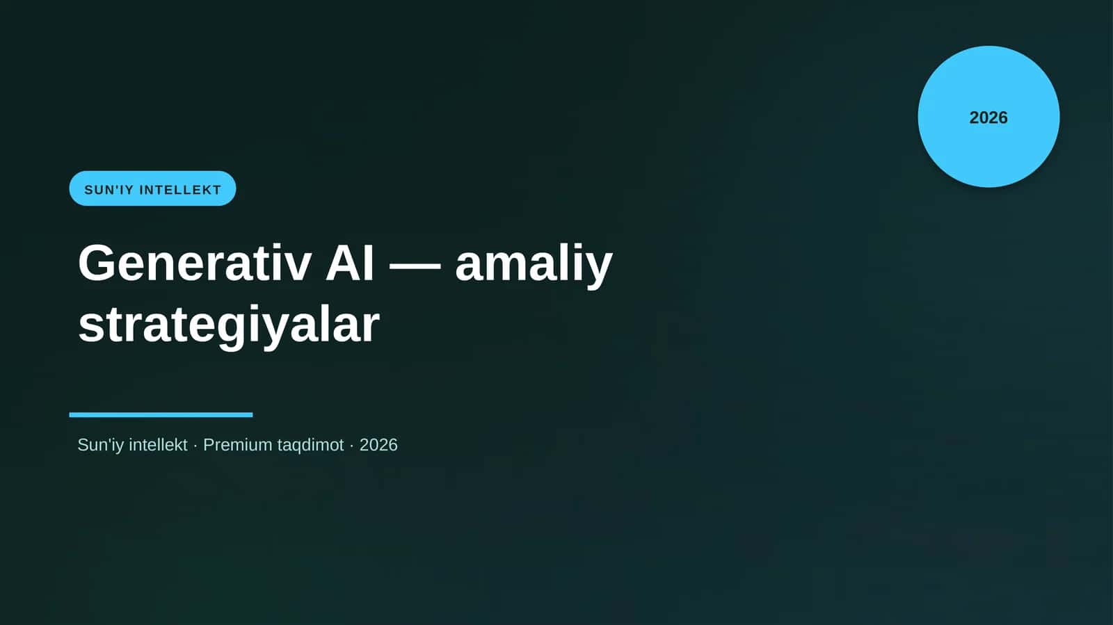 Generativ AI — amaliy strategiyalar 1