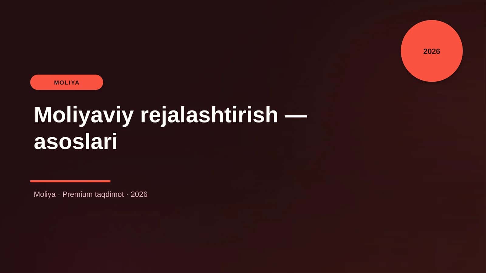 Moliyaviy rejalashtirish — asoslari 1