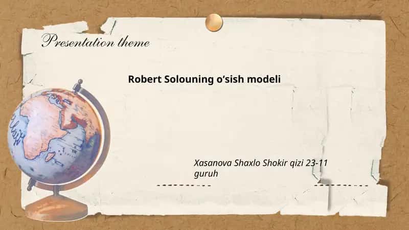 Robert Solouning oʻsish modeli 1