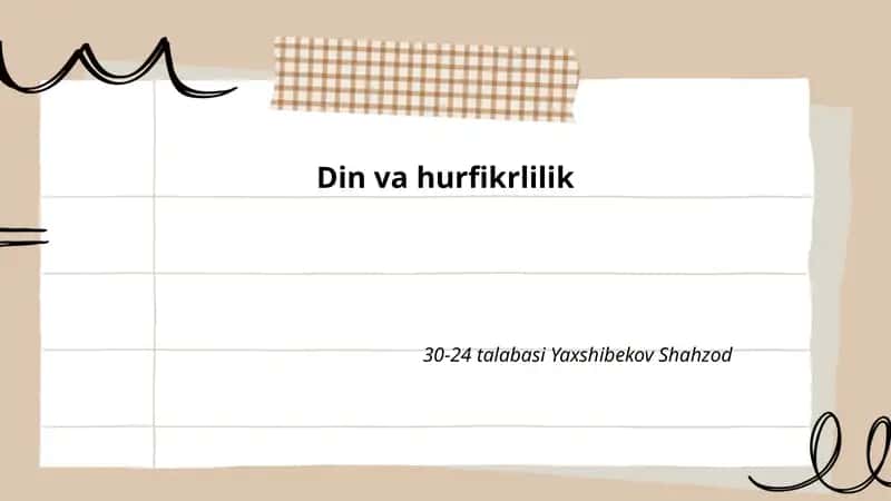 Din va hurfikrlilik 1