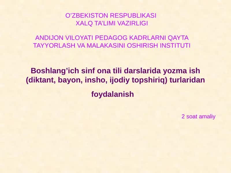 Ona tili darslari 1