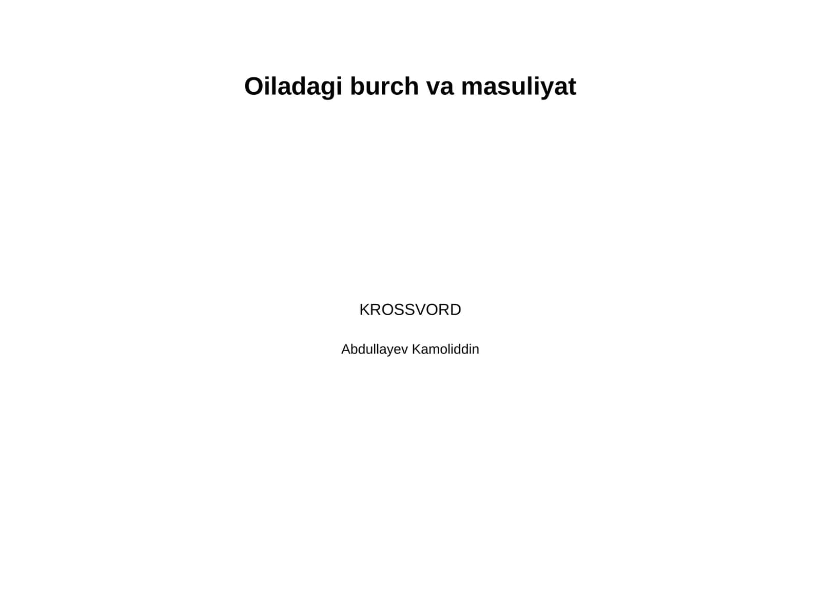 Oiladagi burch va masuliyat 1