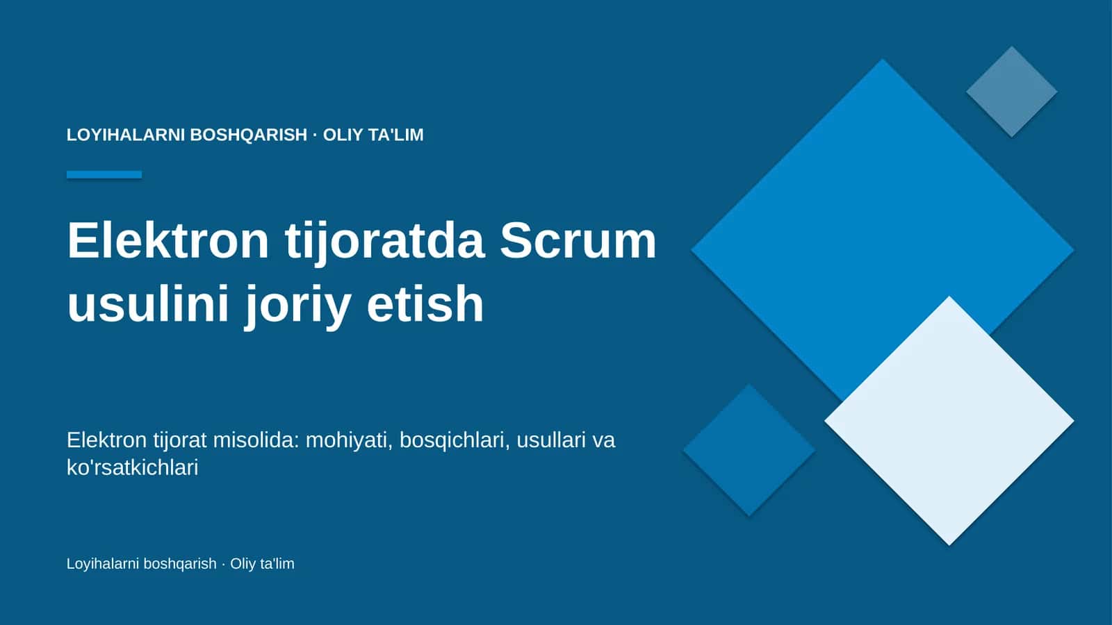 Elektron tijoratda Scrum usulini joriy etish 1