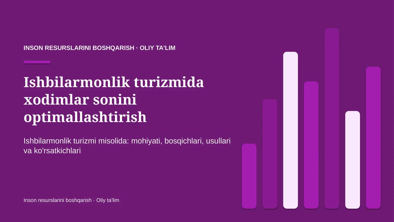 Ishbilarmonlik turizmida xodimlar sonini optimallashtirish 1