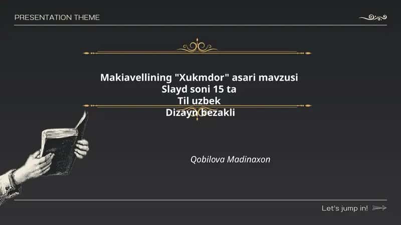 Makiavellining "Xukmdor" asari 1