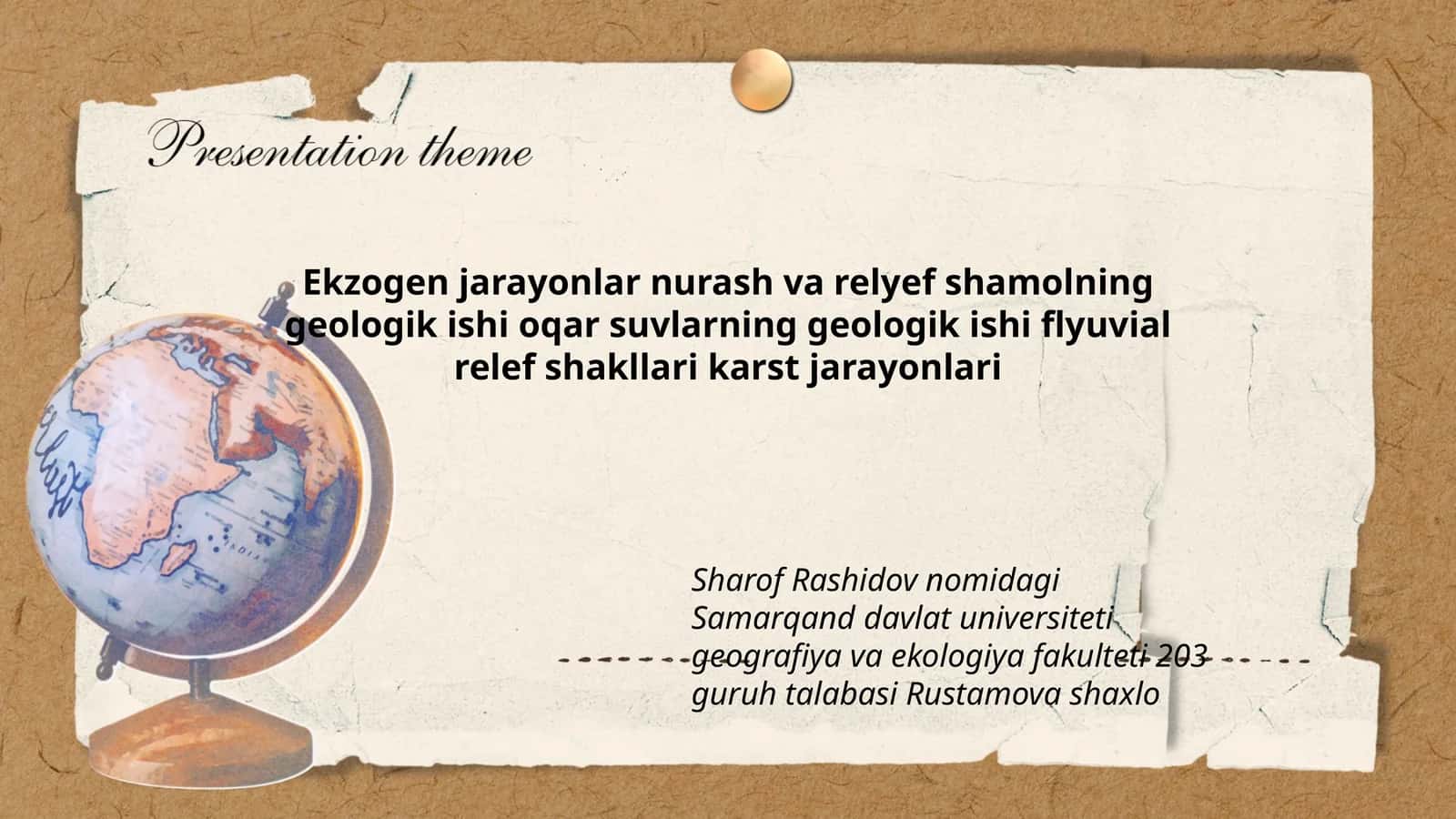 Ekzogen jarayonlar 1
