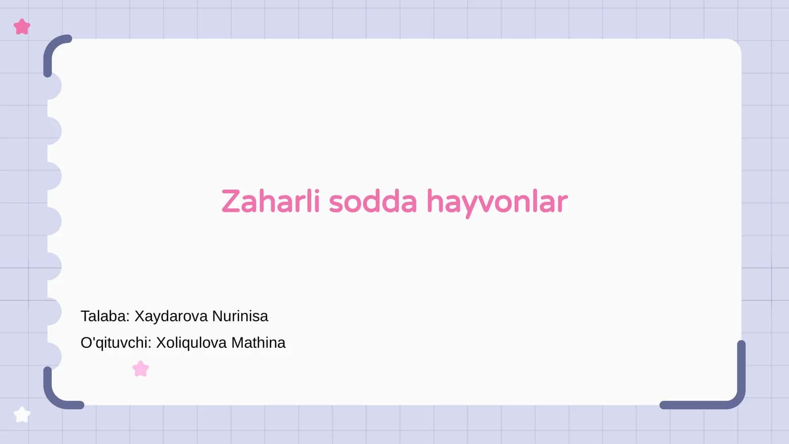 Zaharli sodda hayvonlar 1