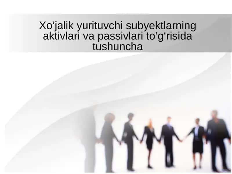 Aktivlar va passivlar 1