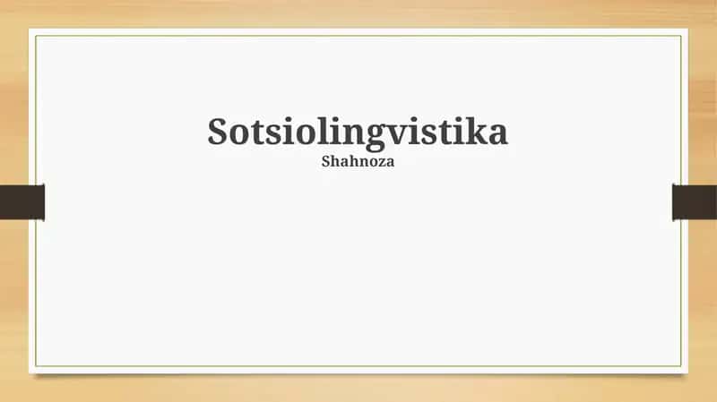 Sotsiolingvistika 1