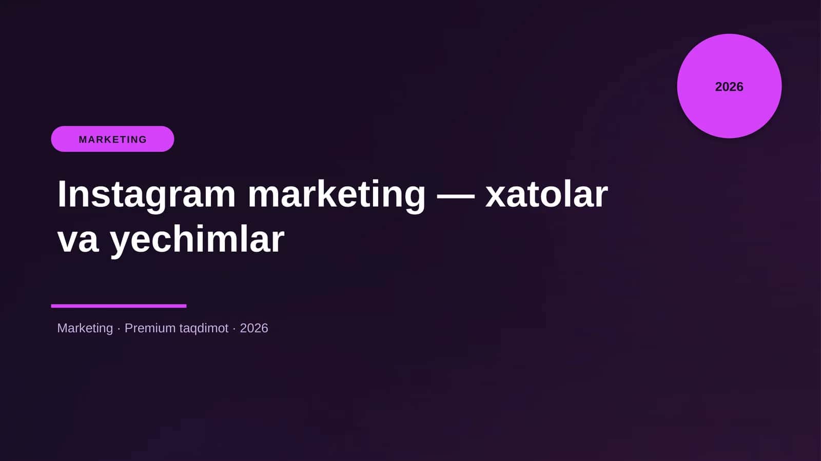 Instagram marketing — xatolar va yechimlar 1