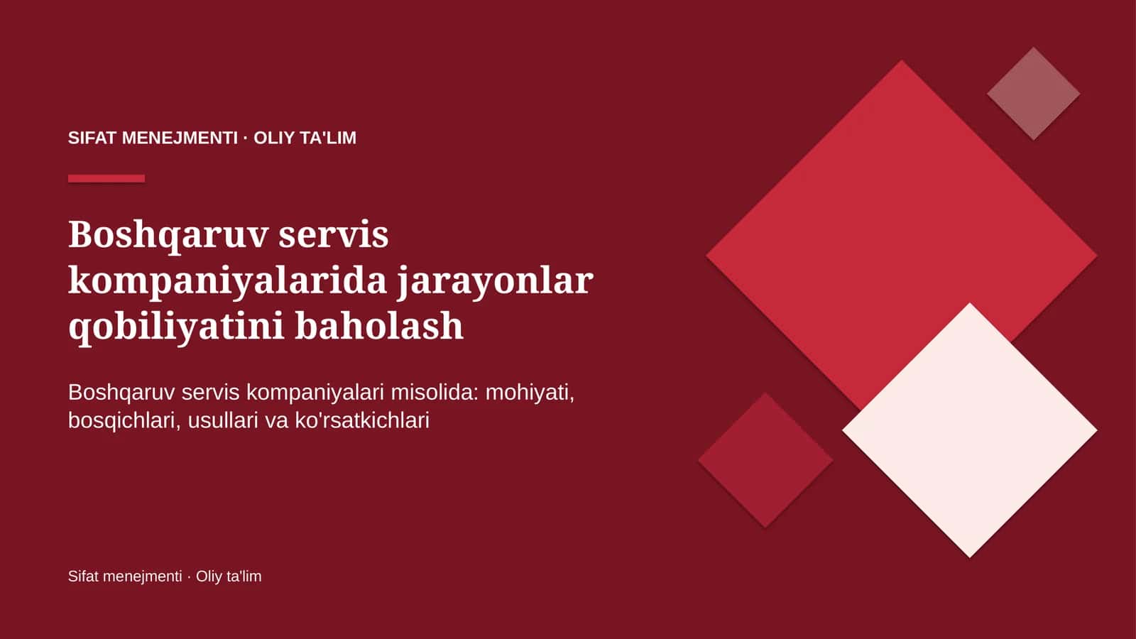 SIFAT MENEJMENTI · OLIY TA'LIM 1