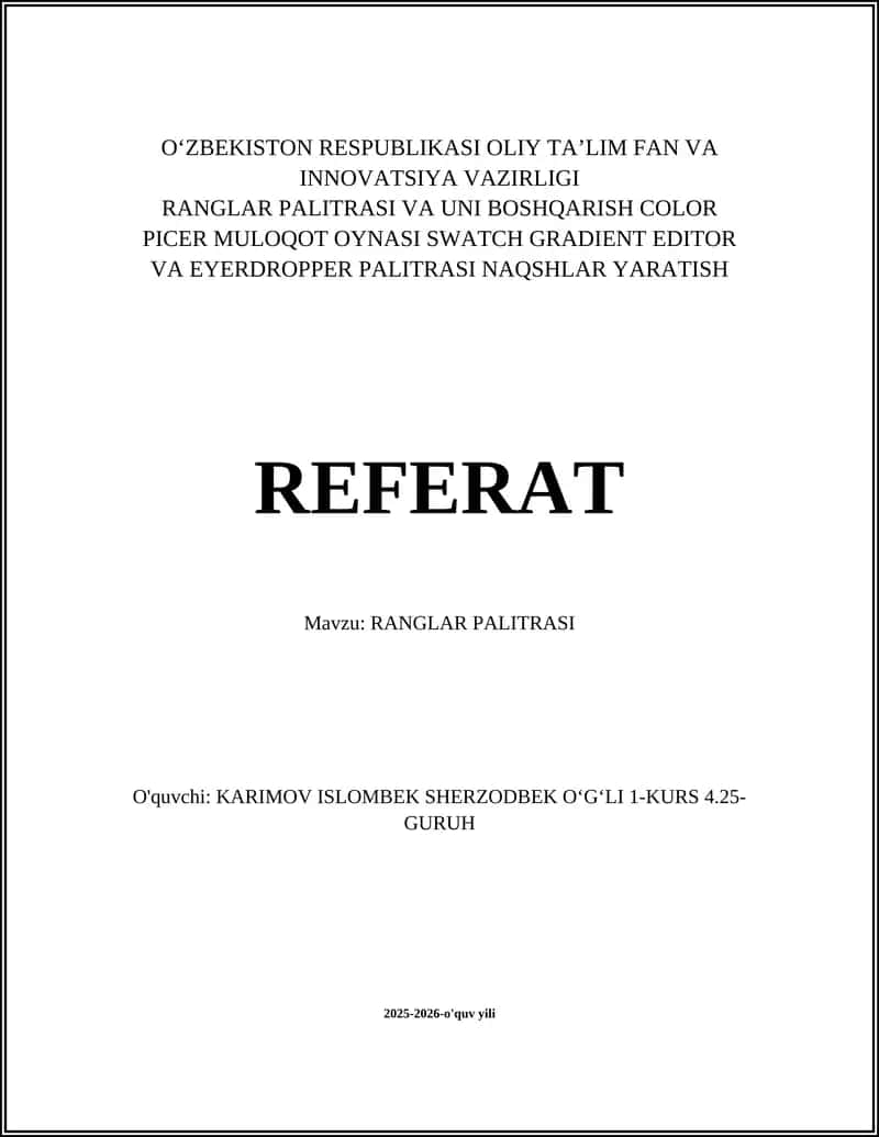 Ranglar Palitrasi 1