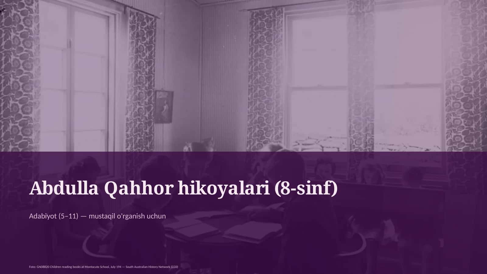 Abdulla Qahhor hikoyalari (8-sinf) 1