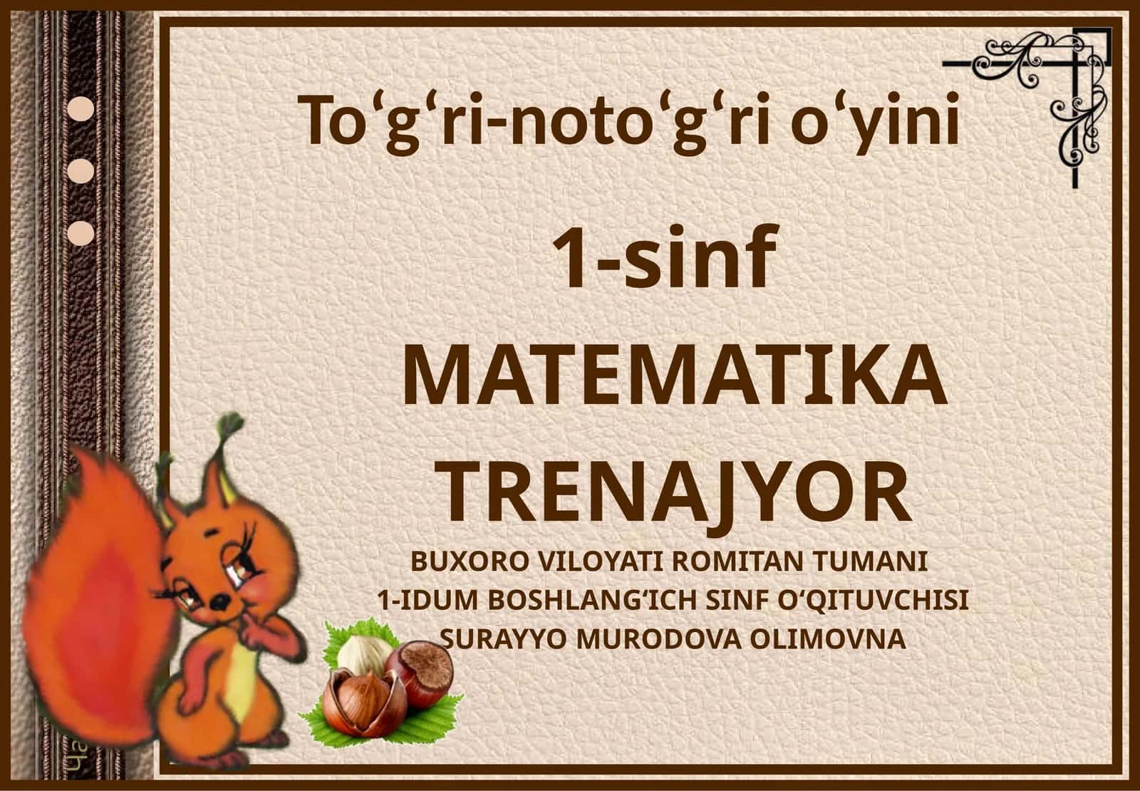 1-sinf MATEMATIKA TRENAJYOR 1