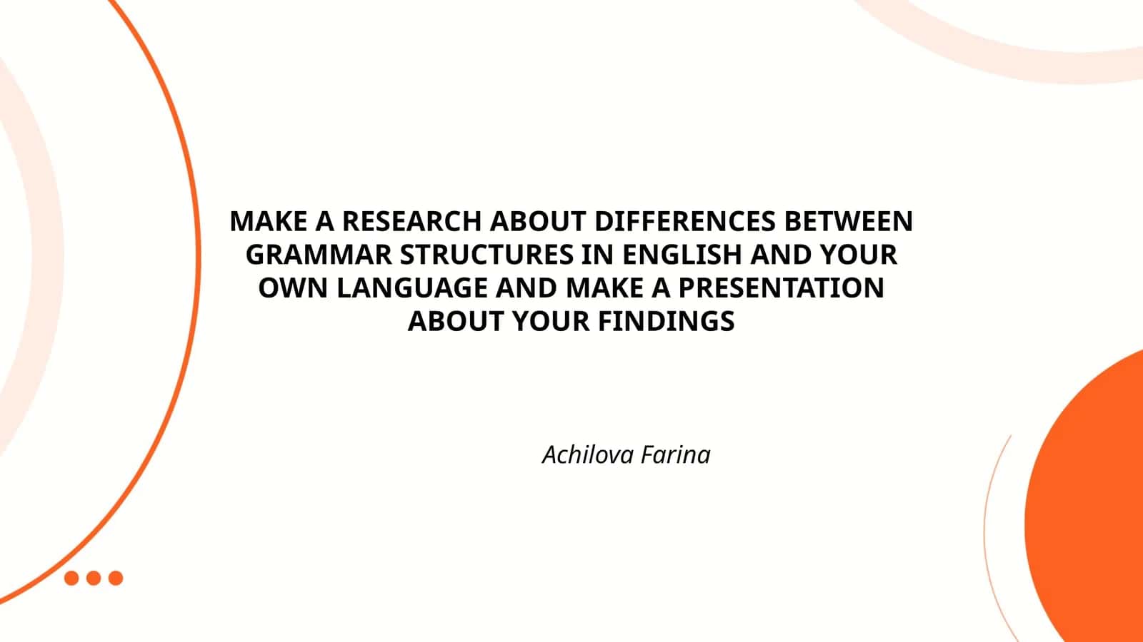 Research on Grammar Structures 1