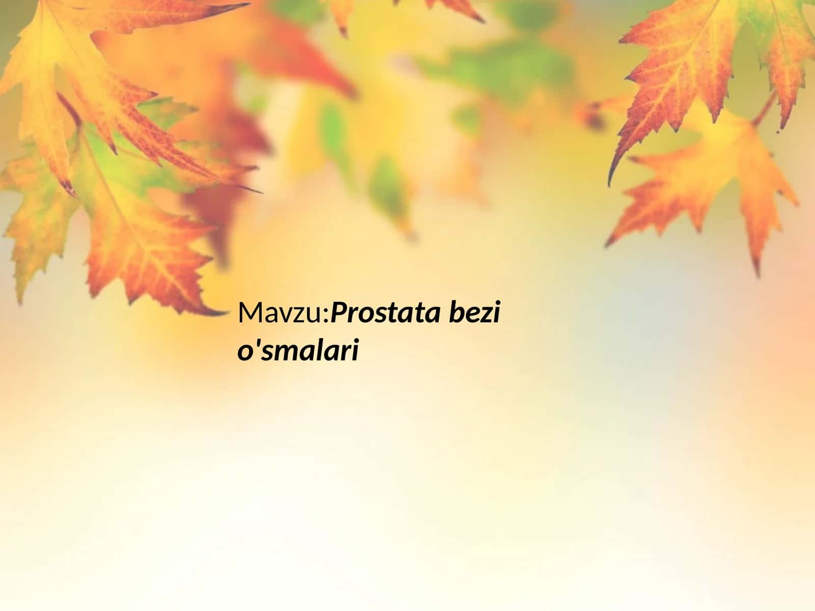 Prostata bezi o'smalari 1