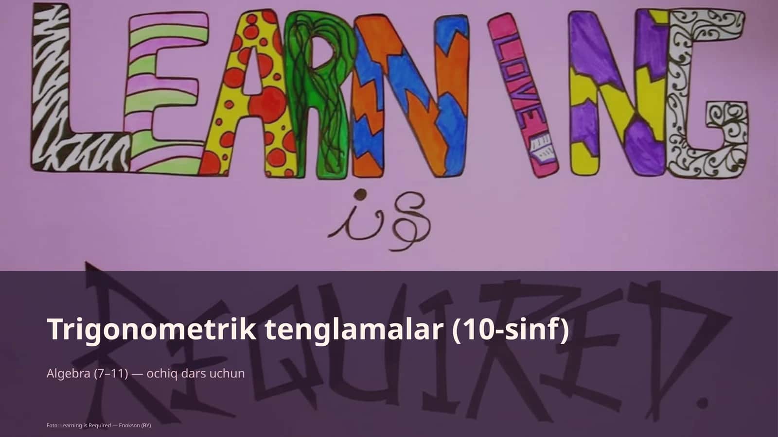 Trigonometrik tenglamalar (10-sinf) 1