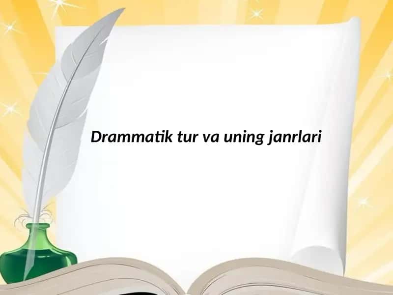 Drammatik tur va janr 1