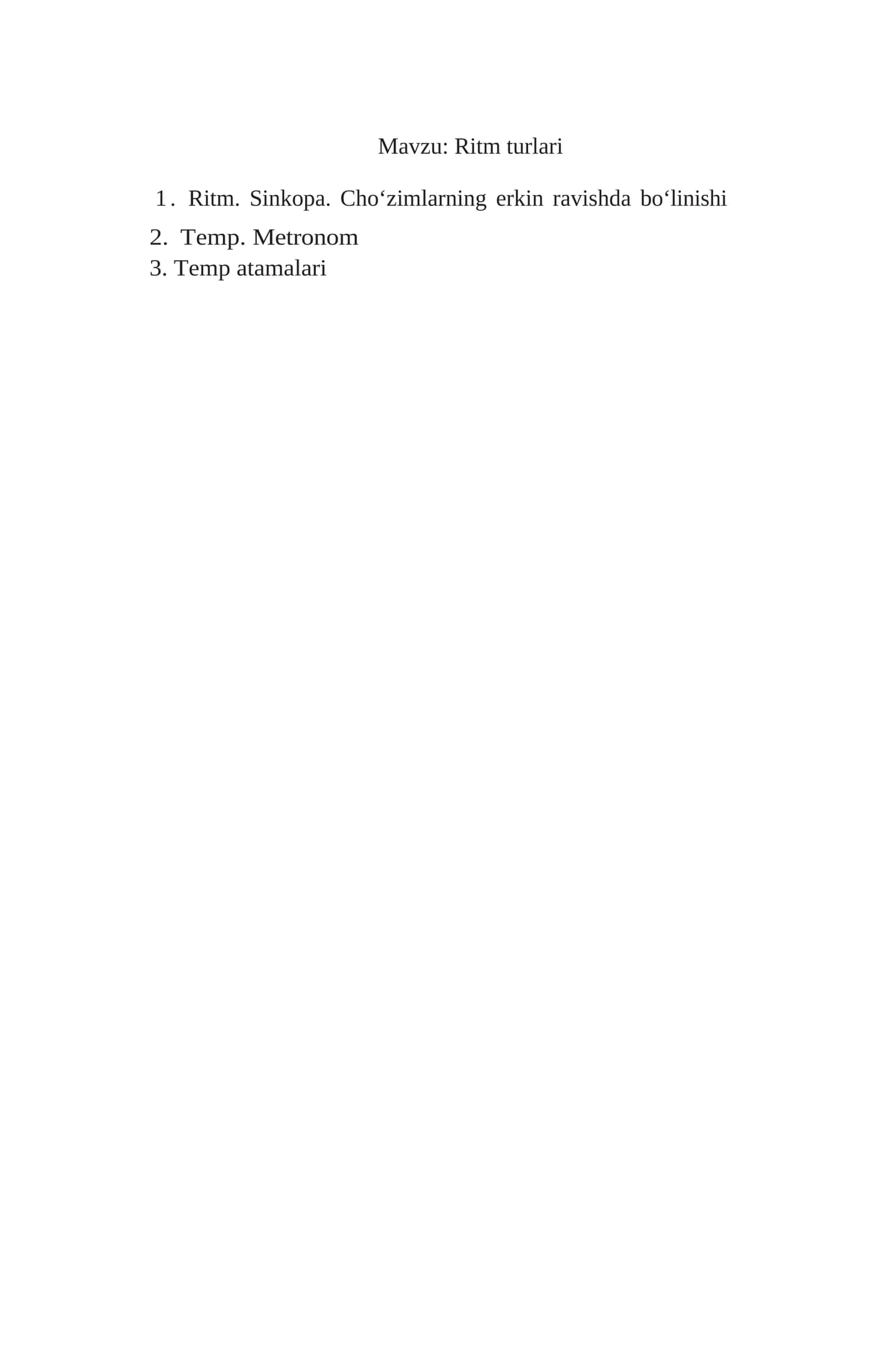 Ritm turlari 1