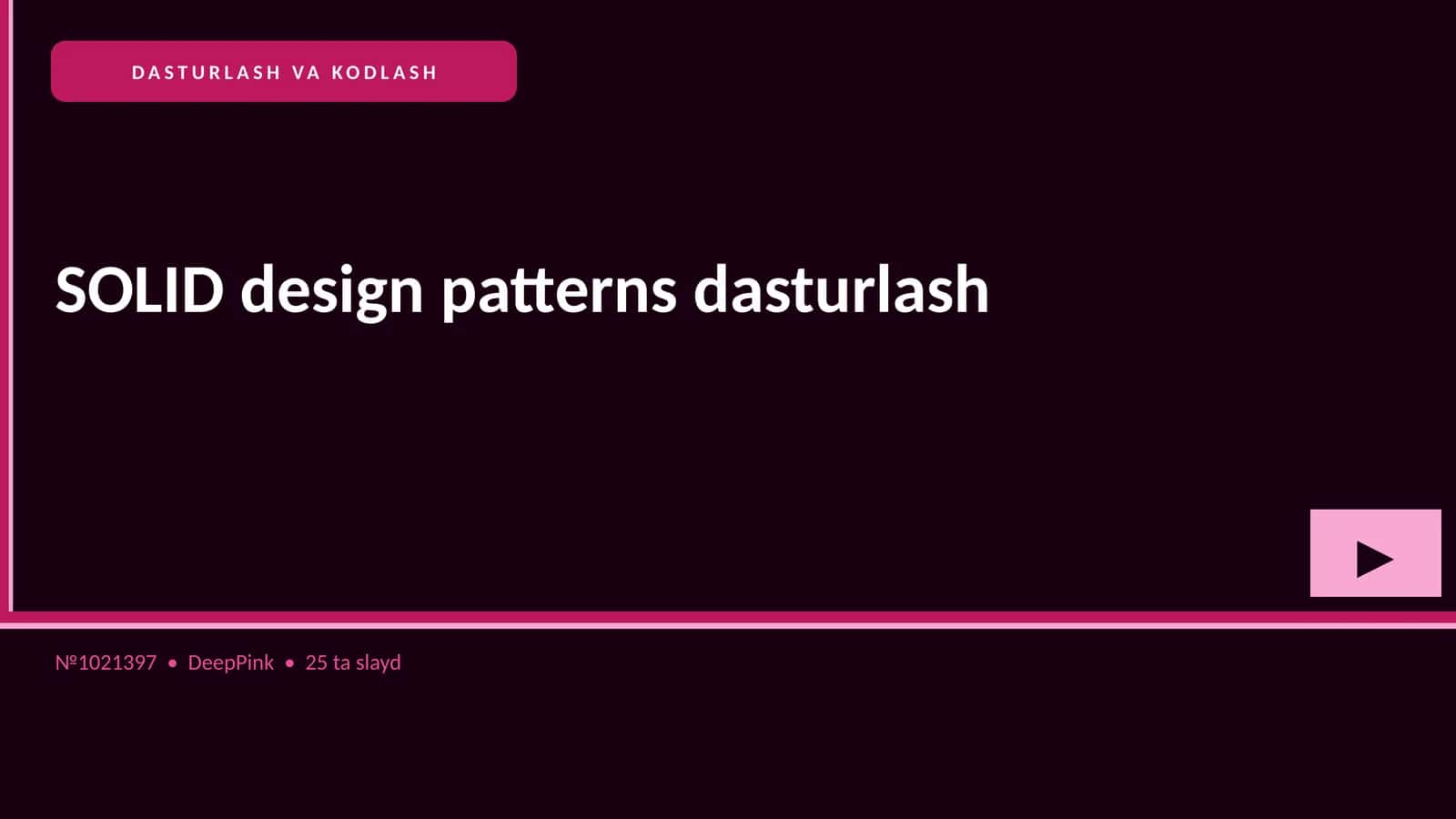 DASTURLASH VA KODLASH 1