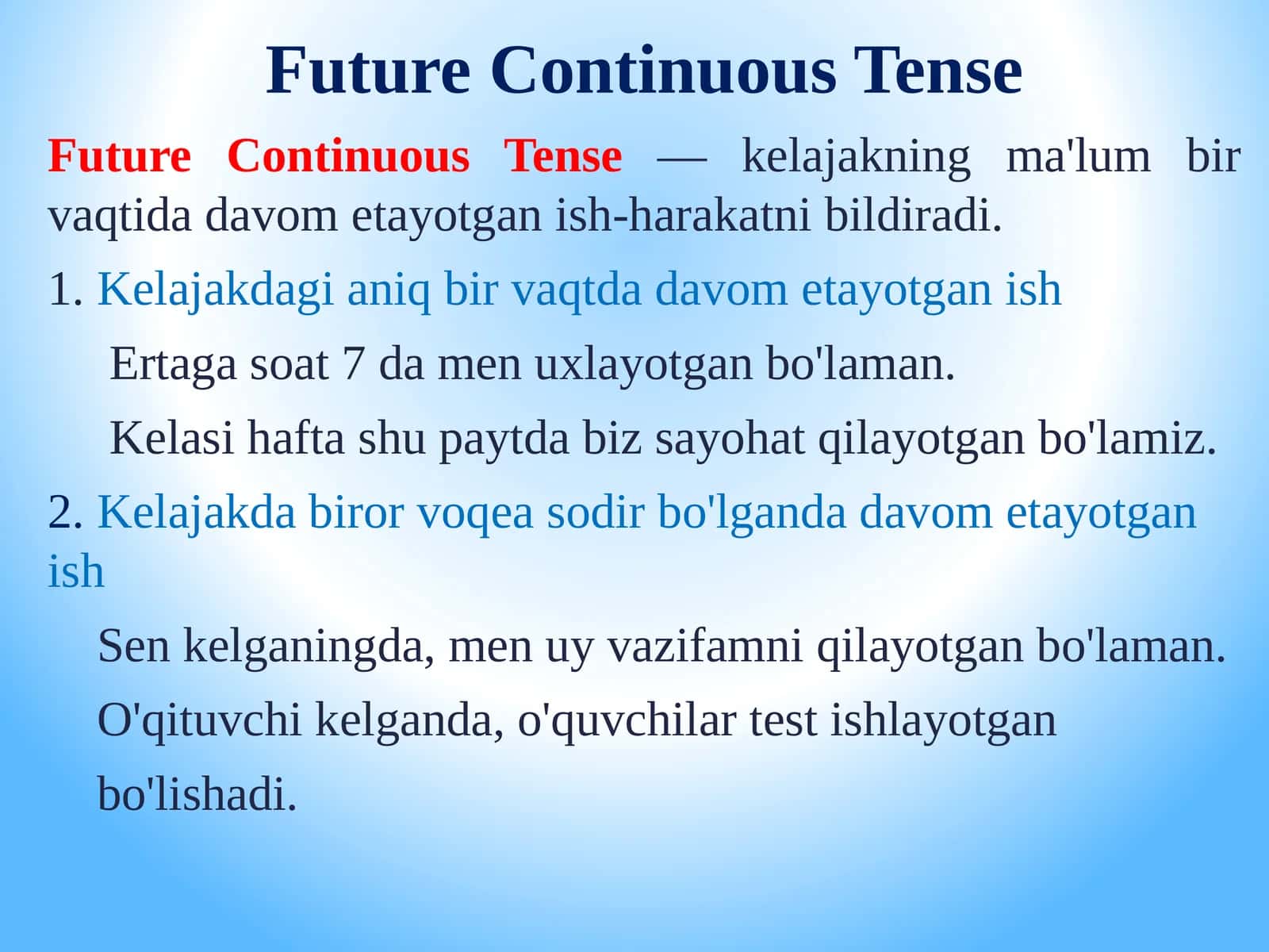 Future Continuous 1