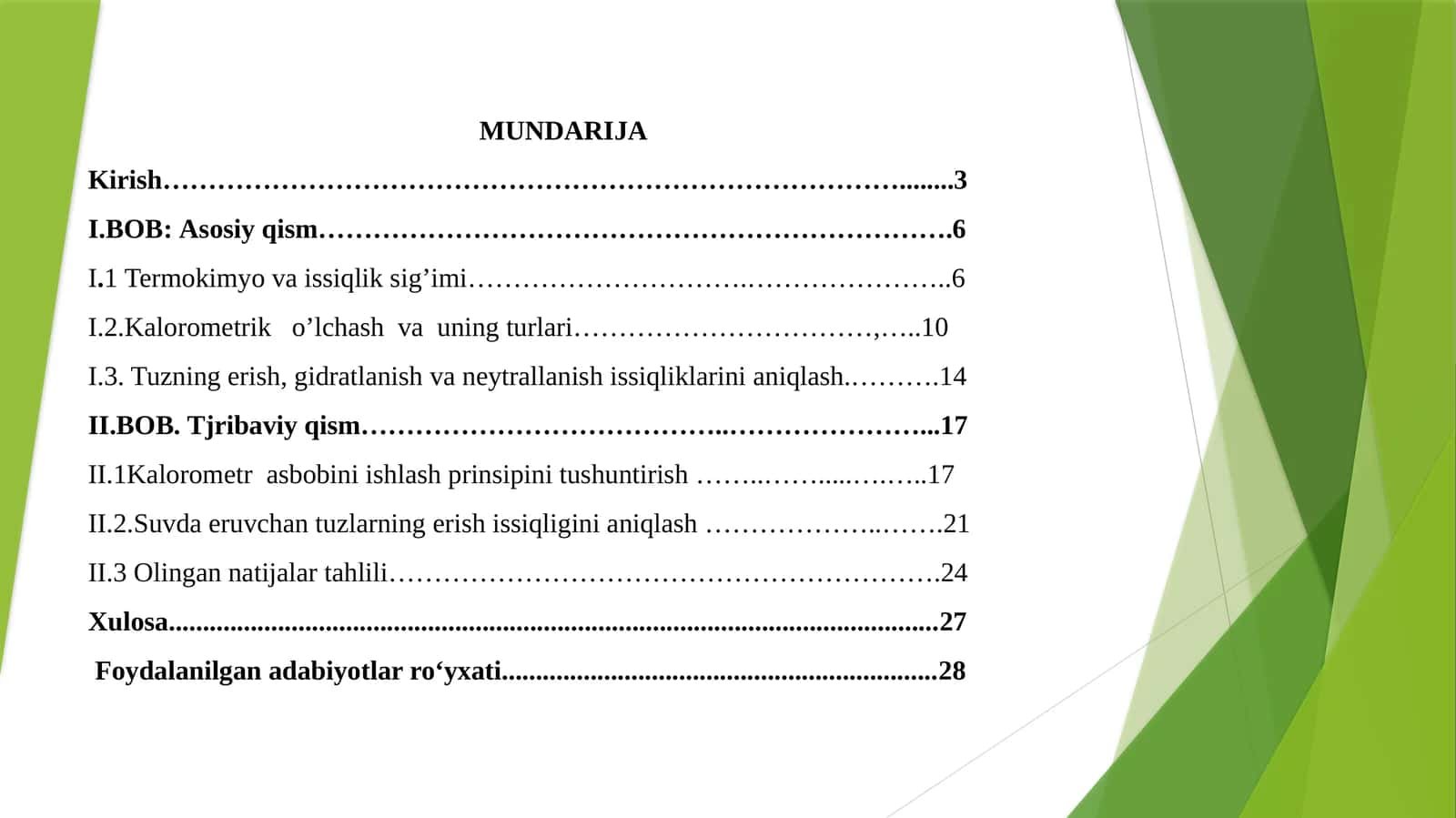 Kalorimetrik o'lchash va uning turlari 1
