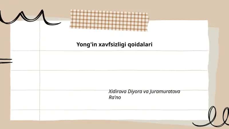 Yong'in xavfsizligi qoidalari 1