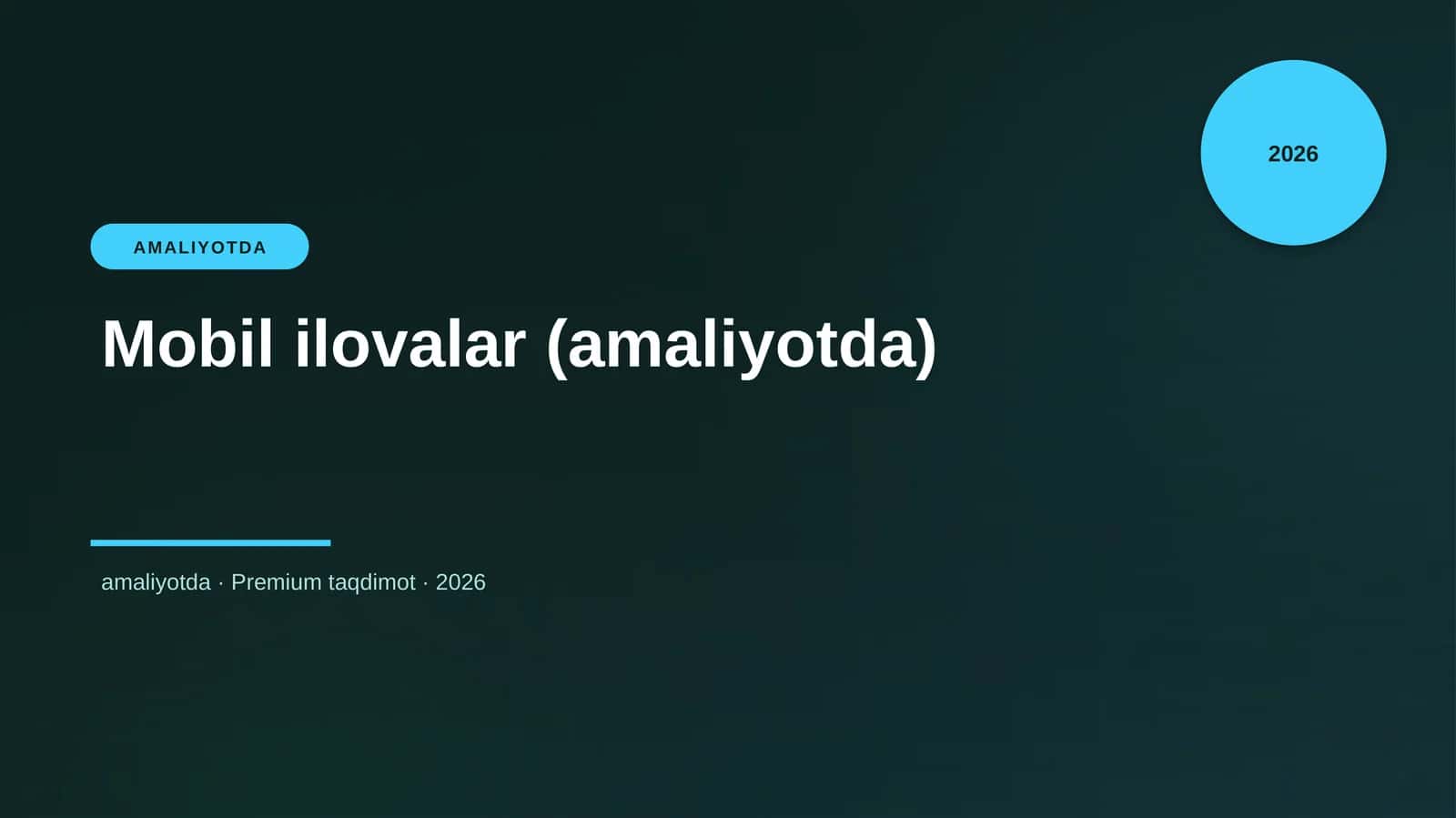 Mobil ilovalar (amaliyotda) 1