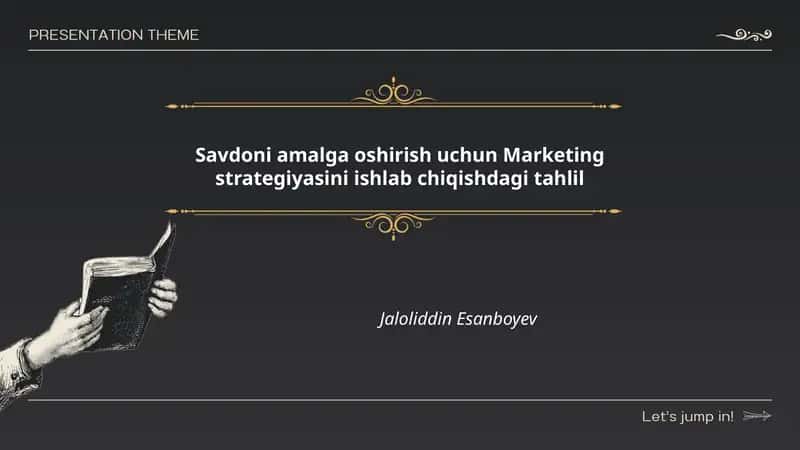 Savdoni amalga oshirish uchun Marketing strategiyasini ishlab chiqishdagi tahlil 1