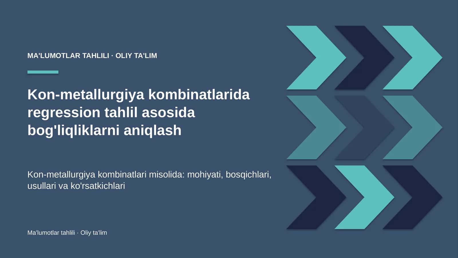 Kon-metallurgiya kombinatlarida regression tahlil asosida bog'liqliklarni aniqlash 1